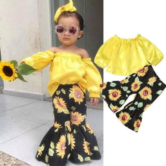 SUNFLOWERS PANTS SET - Picture 1 of 1